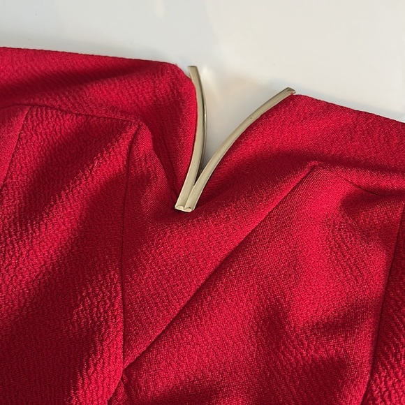 Strapless red midi a’gaci dress - Picture 3 of 5